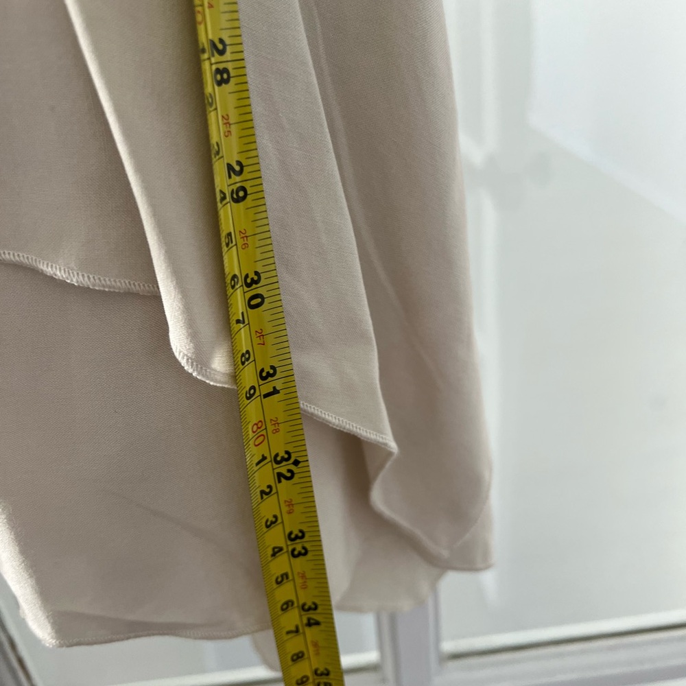 Zara Elegant White and Cream Combination Dress with handkerchief bottom small - Picture 6 of 6